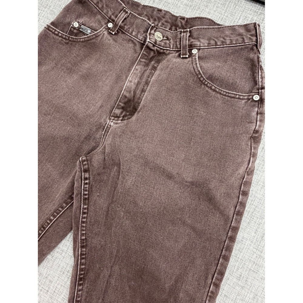Lee Riveted Mom Jeans Womens 28 Brown High Rise Relaxed Tapered Vintage Denim